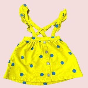Size 3t Yellow And Grey Polka dot Overall Skirt